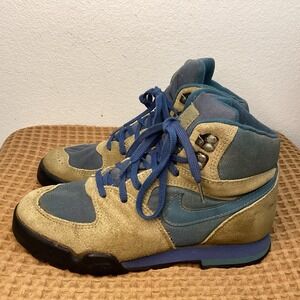 Vintage 90s Nike Caldera Mens Sz 7.5 Tango High Top Hiking Boots Suede
